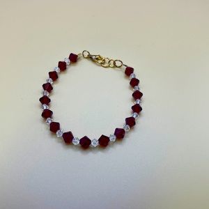 Red and clear crystal bracelet